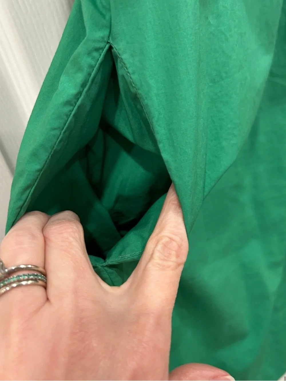 Cynthia Rowley Green Puff-Sleeve Midi Dress - Picture 5 of 8